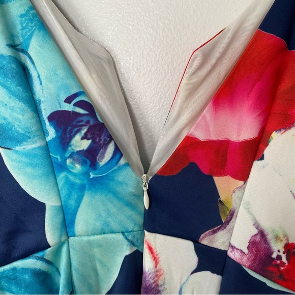 Floral Asymetrical Cocktail Dress - Picture 6 of 9